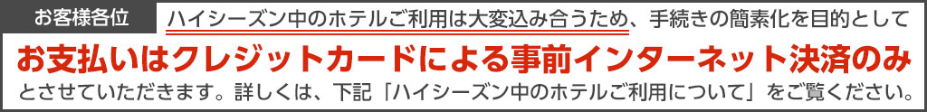 ハイシーズン時のお支払い